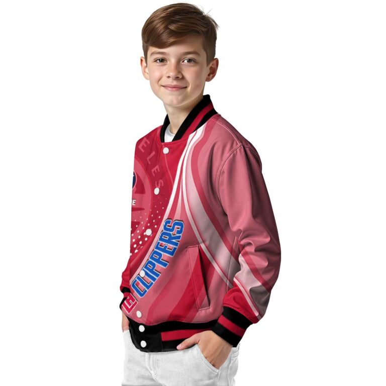 personalized los angeles clippers wave patterns red jacket trendy