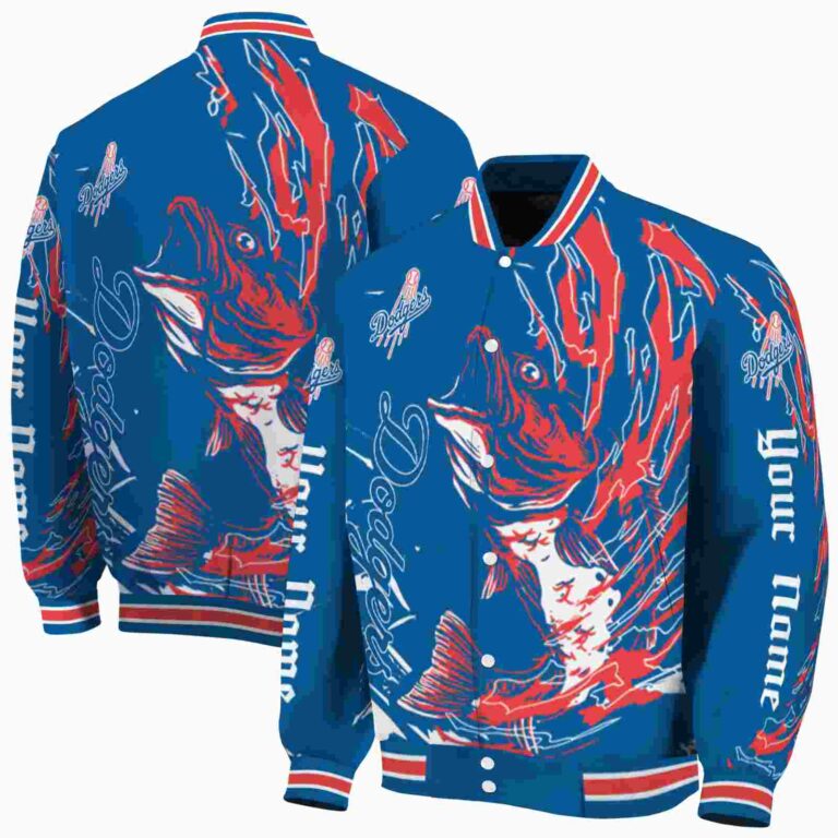 personalized los angeles dodgers fishing passion blue white jacket fashion forward