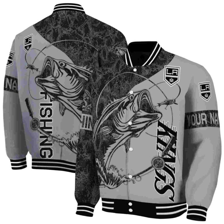 personalized los angeles kings fishing rod silver jacket fashion forward