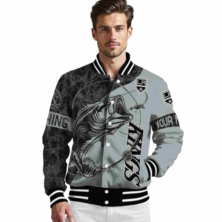 personalized los angeles kings fishing rod silver jacket high quality