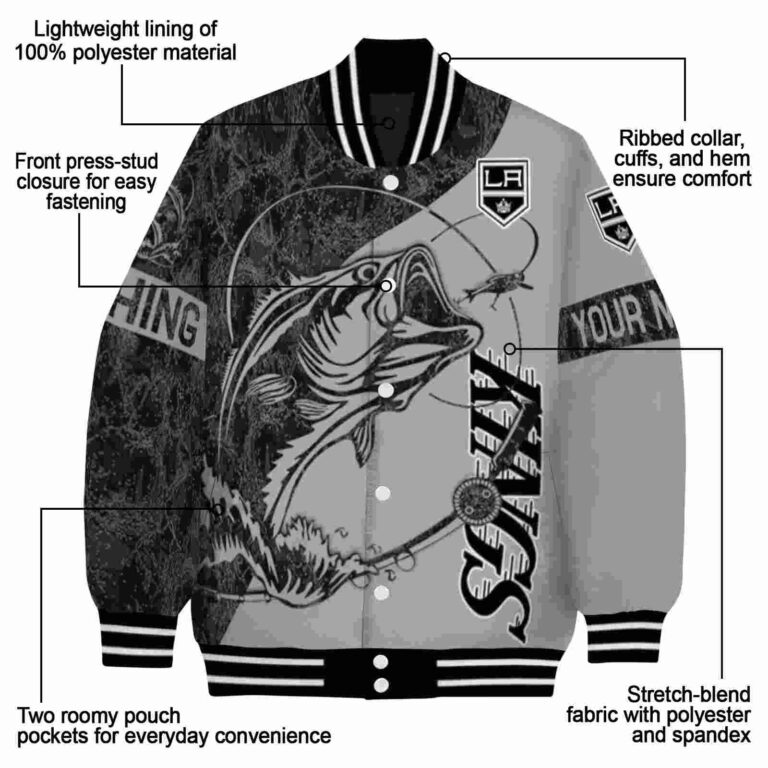 personalized los angeles kings fishing rod silver jacket new arrival