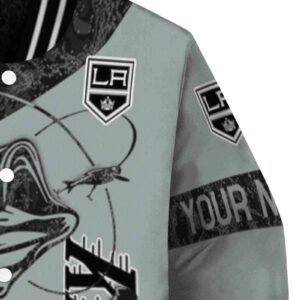 personalized los angeles kings fishing rod silver jacket premium grade