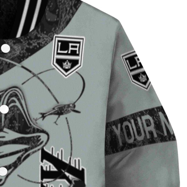 personalized los angeles kings fishing rod silver jacket premium grade