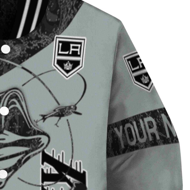personalized los angeles kings fishing rod silver jacket premium grade