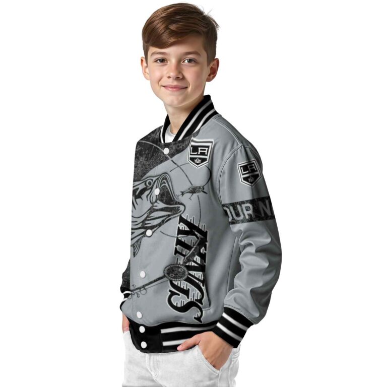 personalized los angeles kings fishing rod silver jacket trendy
