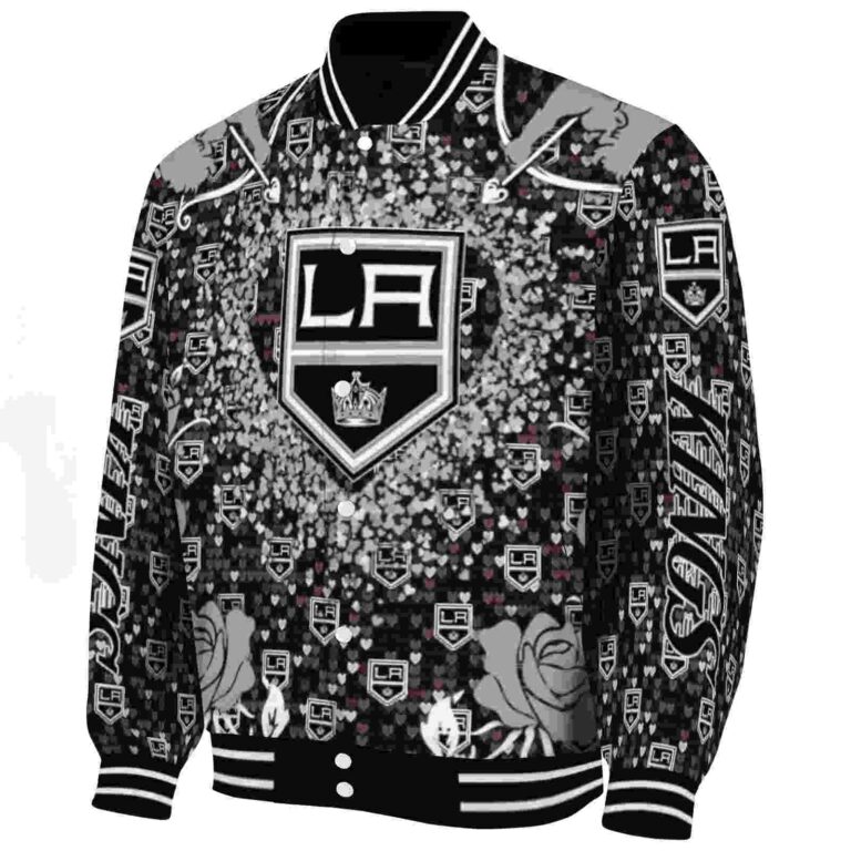 personalized los angeles kings heart explosion black jacket best selling