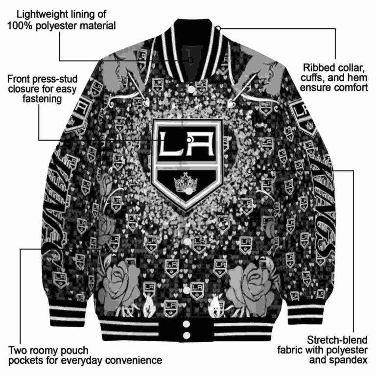 personalized los angeles kings heart explosion black jacket new arrival