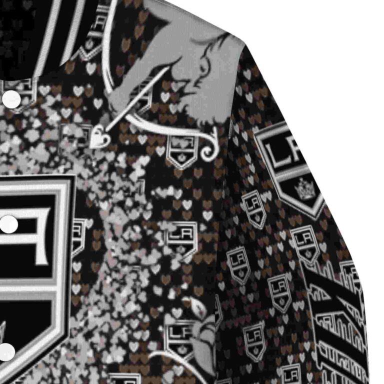 personalized los angeles kings heart explosion black jacket premium grade