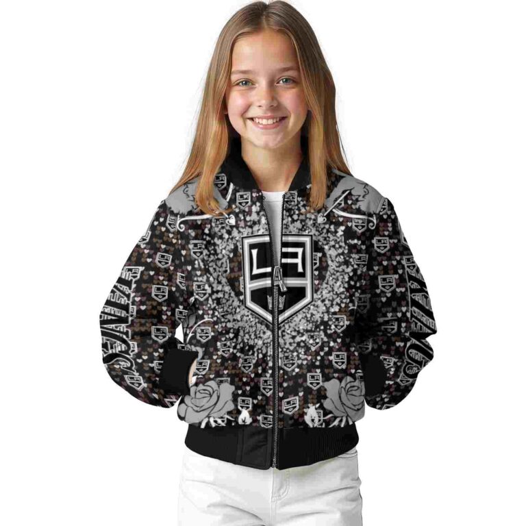 personalized los angeles kings heart explosion black jacket top rated