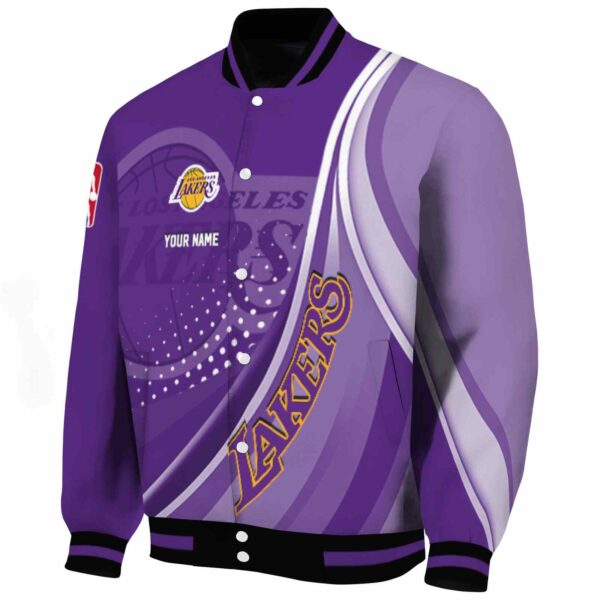 personalized los angeles lakers wave patterns purple jacket best selling