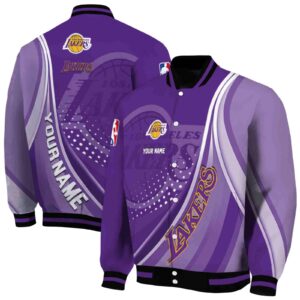 personalized los angeles lakers wave patterns purple jacket fashion forward
