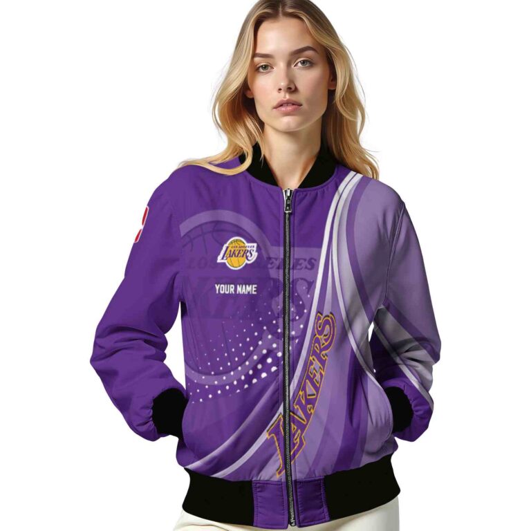 personalized los angeles lakers wave patterns purple jacket latest model