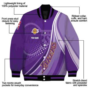 personalized los angeles lakers wave patterns purple jacket new arrival