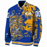 personalized los angeles rams fishing art blue jacket best selling