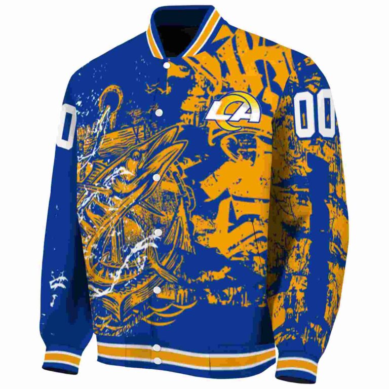 personalized los angeles rams fishing art blue jacket best selling