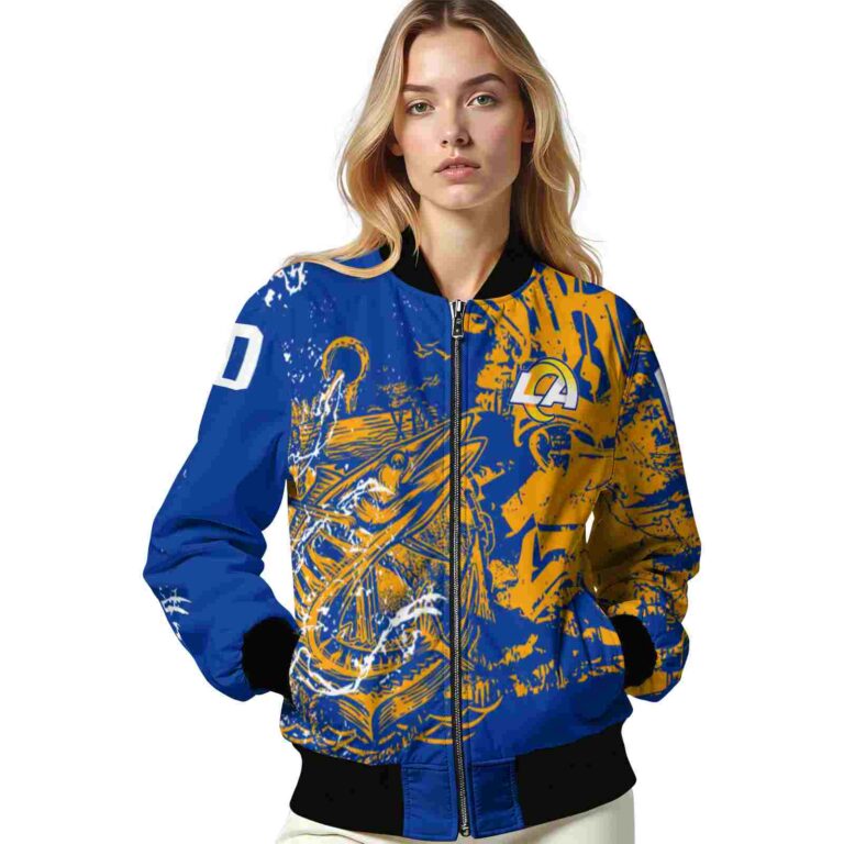 personalized los angeles rams fishing art blue jacket latest model