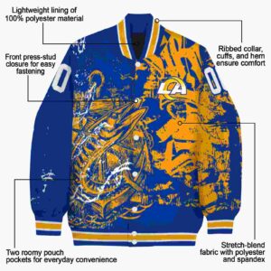 personalized los angeles rams fishing art blue jacket new arrival