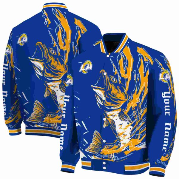 personalized los angeles rams fishing passion blue white jacket fashion forward