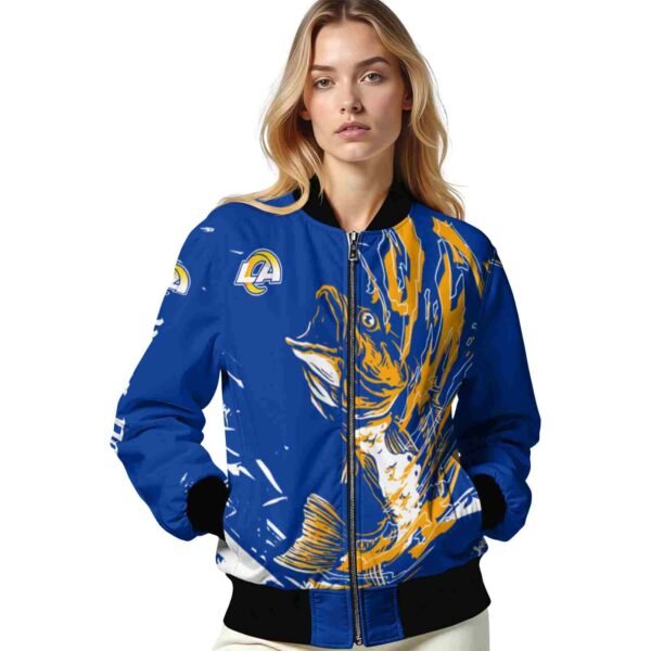 personalized los angeles rams fishing passion blue white jacket latest model