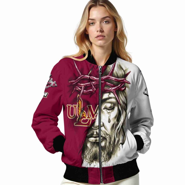 personalized louisiana monroe warhawks jesus tears red white jacket latest model
