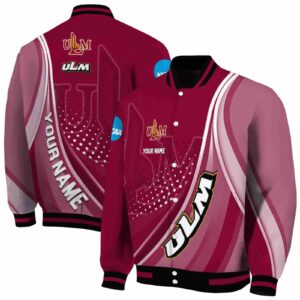 personalized louisiana monroe warhawks wave patterns red jacket fashion forward