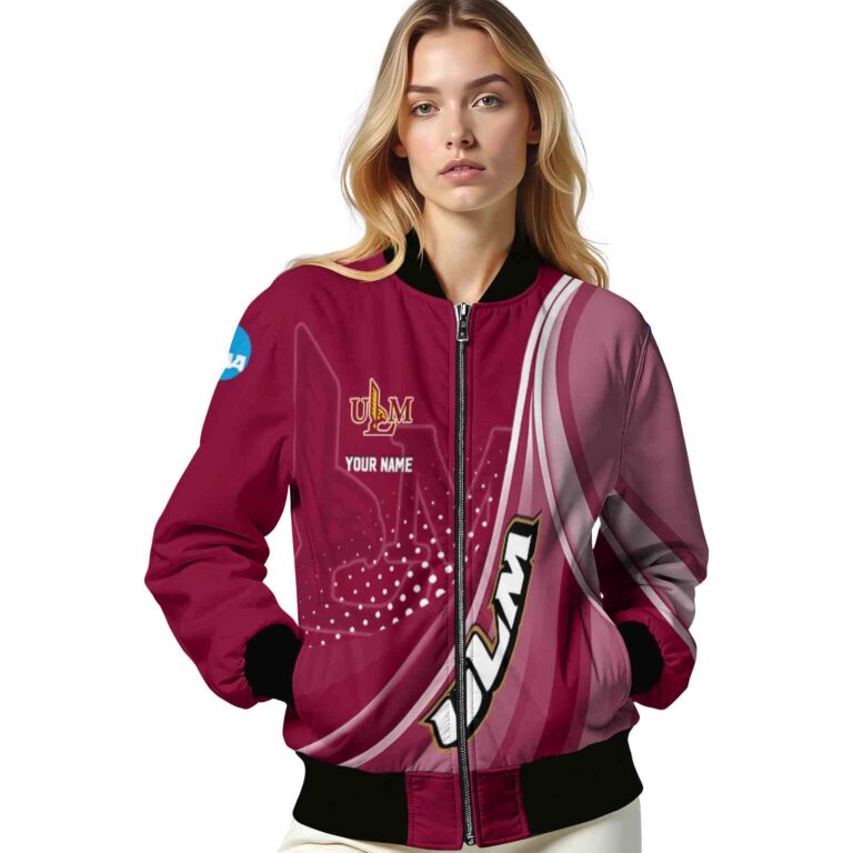 personalized louisiana monroe warhawks wave patterns red jacket latest model