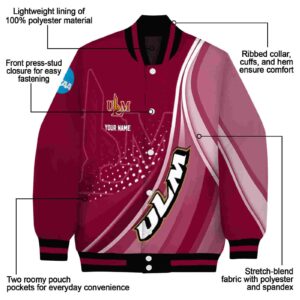 personalized louisiana monroe warhawks wave patterns red jacket new arrival