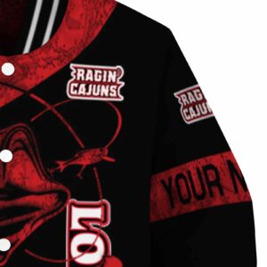 personalized louisiana ragin cajuns fishing rod black jacket premium grade