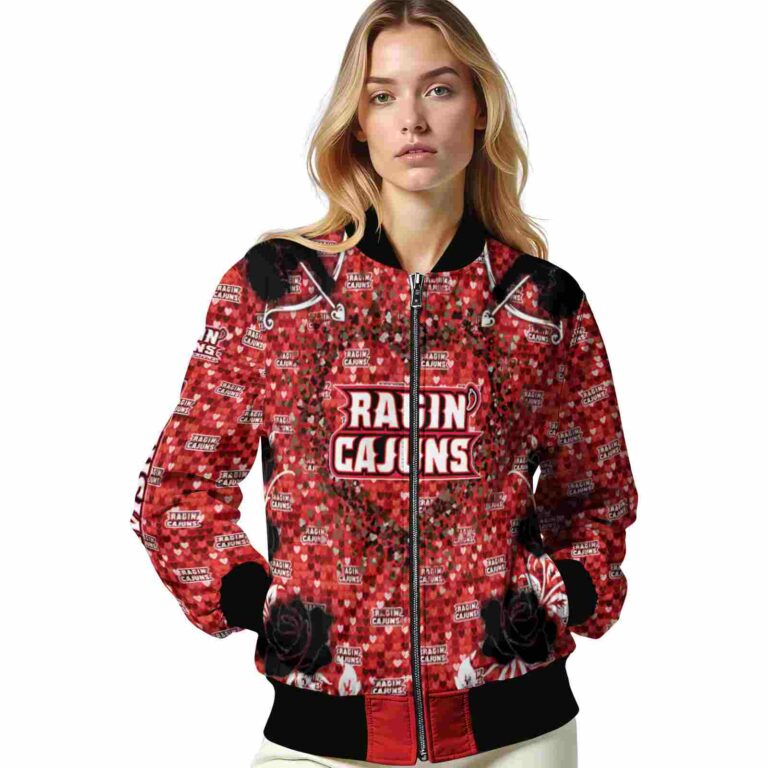 personalized louisiana ragin cajuns heart explosion red jacket latest model