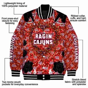 personalized louisiana ragin cajuns heart explosion red jacket new arrival