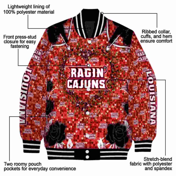 personalized louisiana ragin cajuns heart explosion red jacket new arrival
