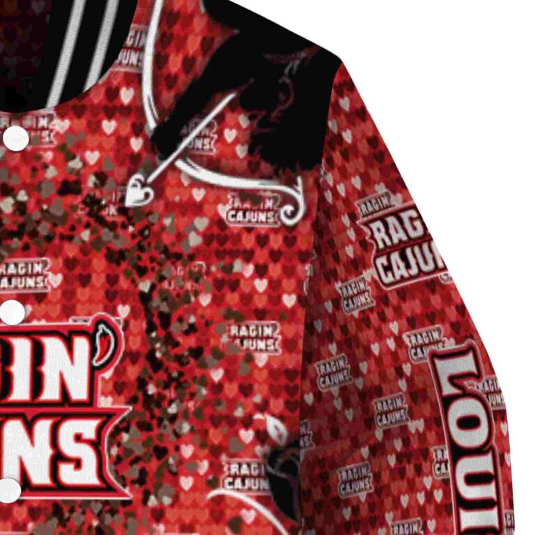 personalized louisiana ragin cajuns heart explosion red jacket premium grade