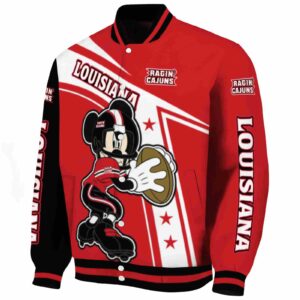 personalized louisiana ragin cajuns mickey football red white jacket best selling