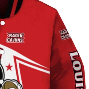 personalized louisiana ragin cajuns mickey football red white jacket premium grade