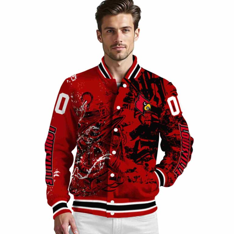 personalized louisville cardinals fishing art red jacket high quality