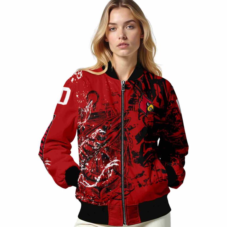 personalized louisville cardinals fishing art red jacket latest model