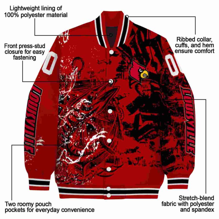 personalized louisville cardinals fishing art red jacket new arrival