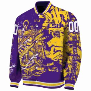 personalized lsu tigers fishing art purple jacket best selling