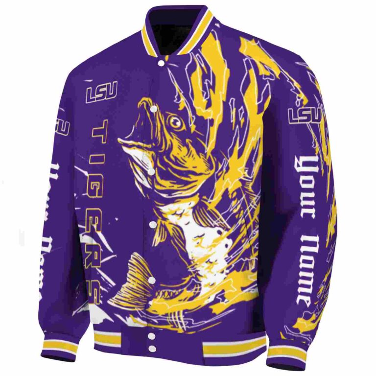 personalized lsu tigers fishing passion purple white jacket best selling