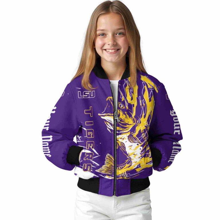personalized lsu tigers fishing passion purple white jacket top rated