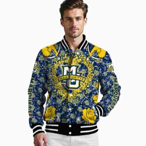 personalized marquette golden eagles heart explosion blue jacket high quality