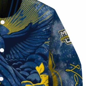 personalized marquette golden eagles praying hands blue jacket premium grade