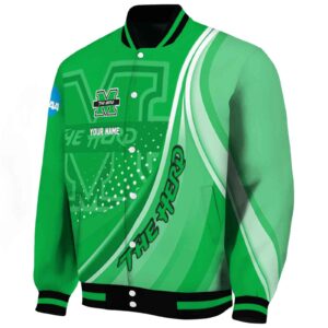 personalized marshall thundering herd wave patterns green jacket best selling