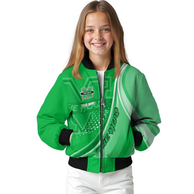 personalized marshall thundering herd wave patterns green jacket top rated