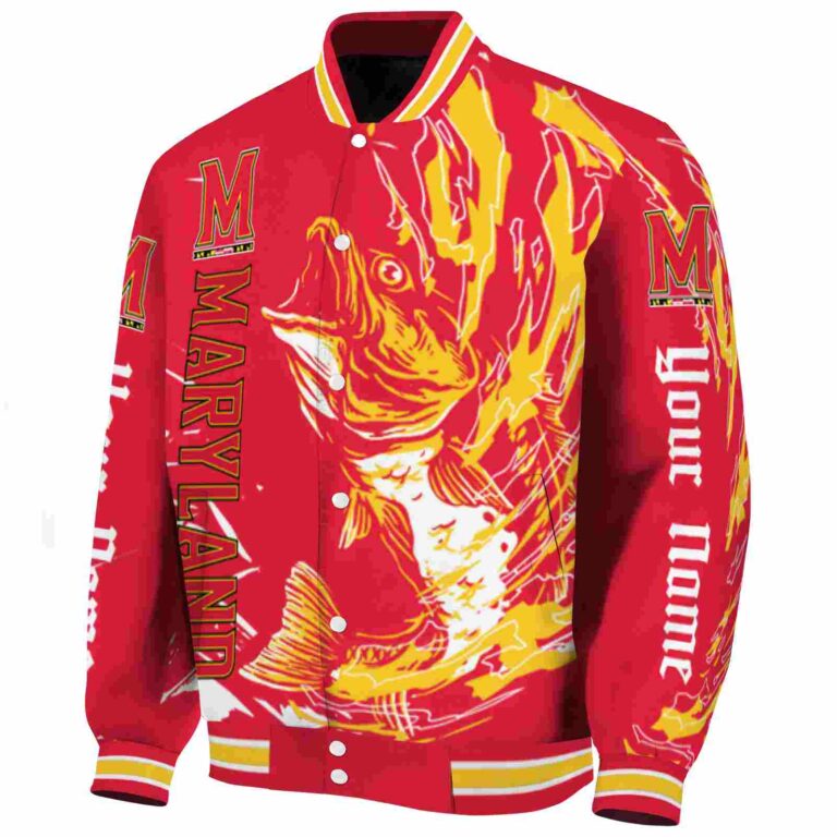 personalized maryland terrapins fishing passion red white jacket best selling
