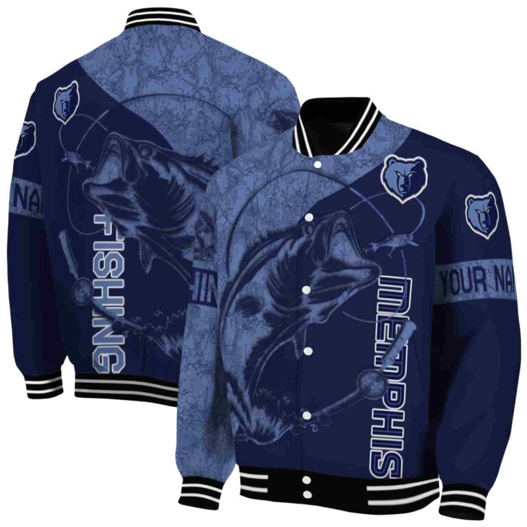 personalized memphis grizzlies fishing rod navy jacket fashion forward