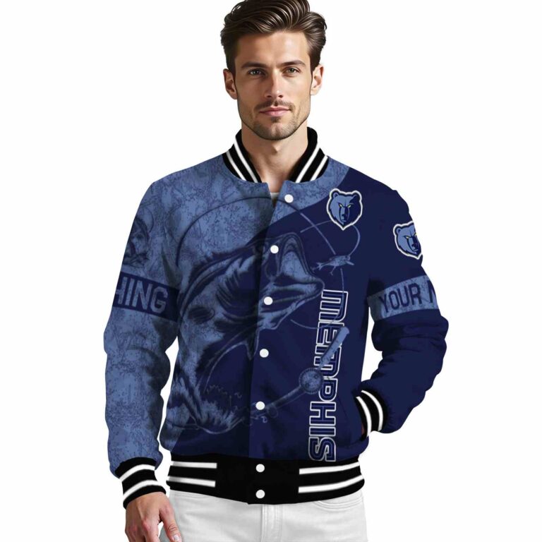 personalized memphis grizzlies fishing rod navy jacket high quality