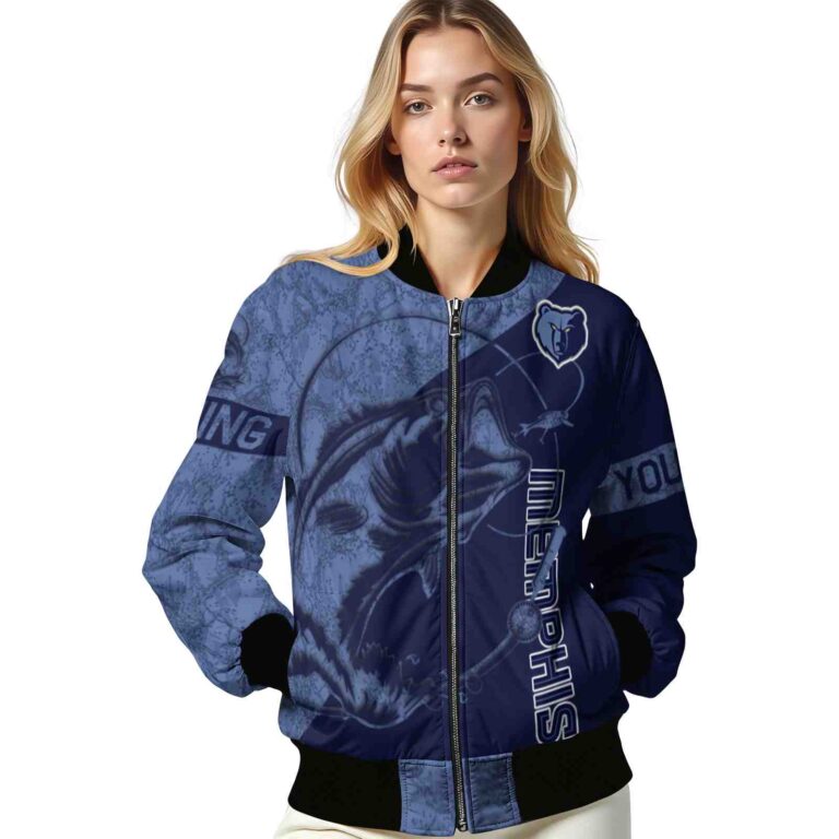 personalized memphis grizzlies fishing rod navy jacket latest model