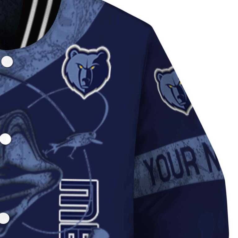 personalized memphis grizzlies fishing rod navy jacket premium grade