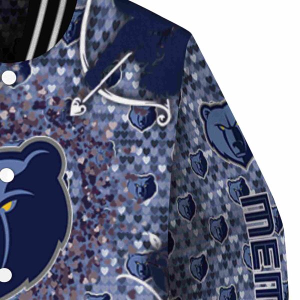 personalized memphis grizzlies heart explosion blue jacket premium grade